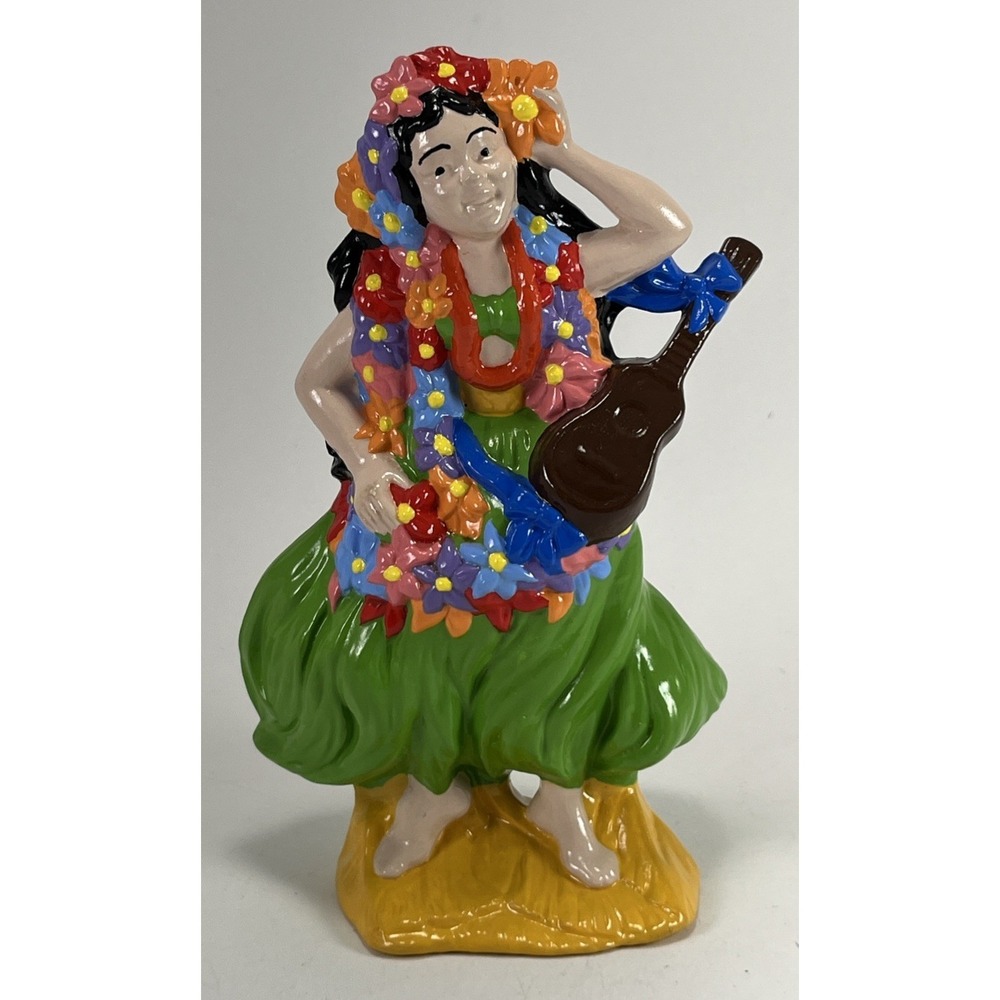 Vintage Hula Girl Figurine Dancer Hawaii Hawaiian Ceramic Hobbyist Home Decor